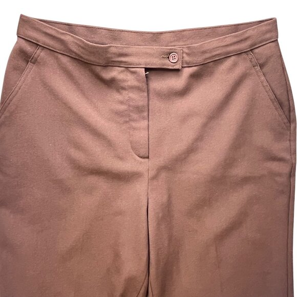 Investments Womens Brown Straight-Leg Pants Size 14R Polyester Rayon Spandex Ble - Picture 2 of 9